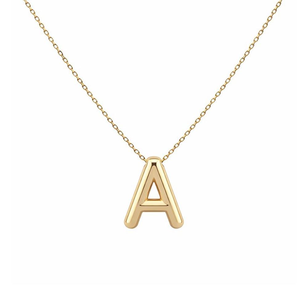 Balon Model Altın Harf Kolye – Orta Boy Şık Tasarım (1,5 × 1,1 cm – 0,3 mm)