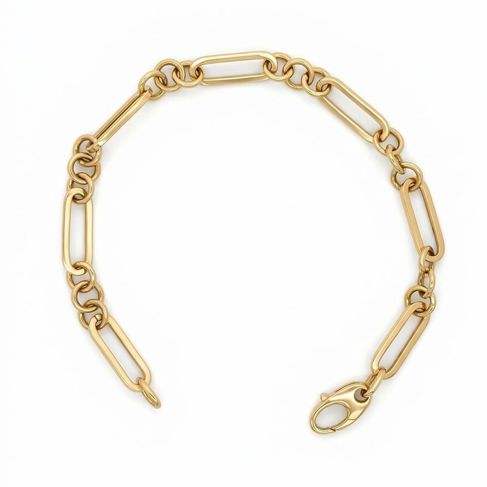 Ataç Oval Tasarım Altın Bileklik