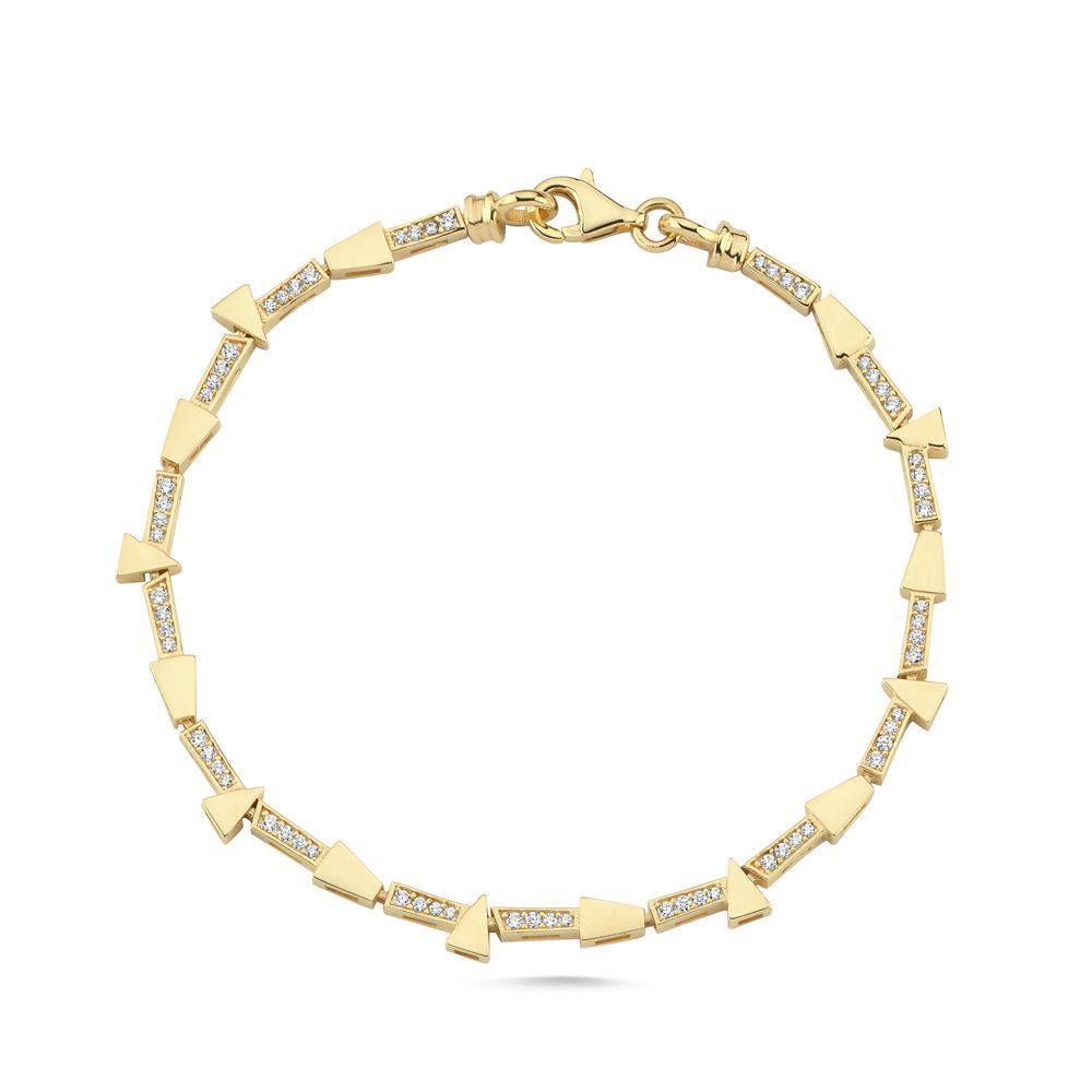 Üçgen Yamuk Tasarım Taşlı Bileklik