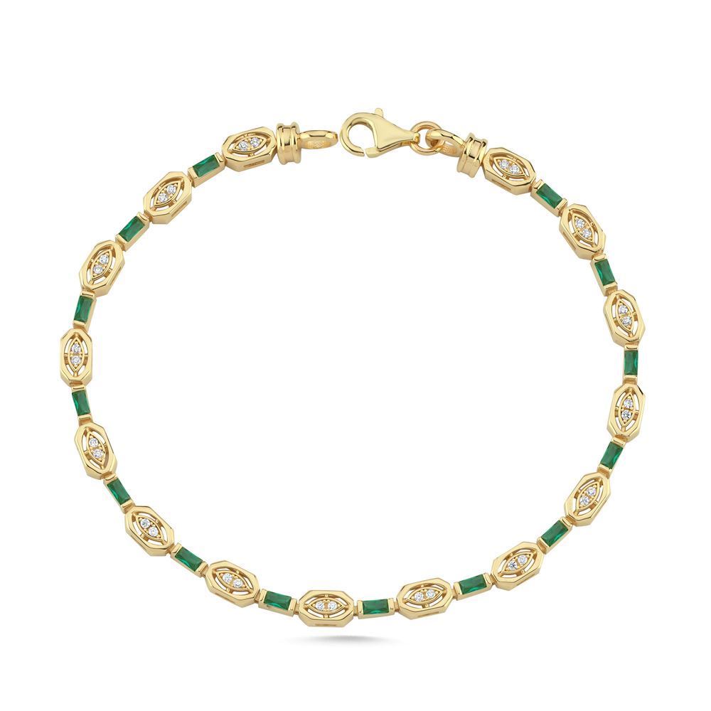 Altıgen Ve Kare Renkli Taşlı Bileklik