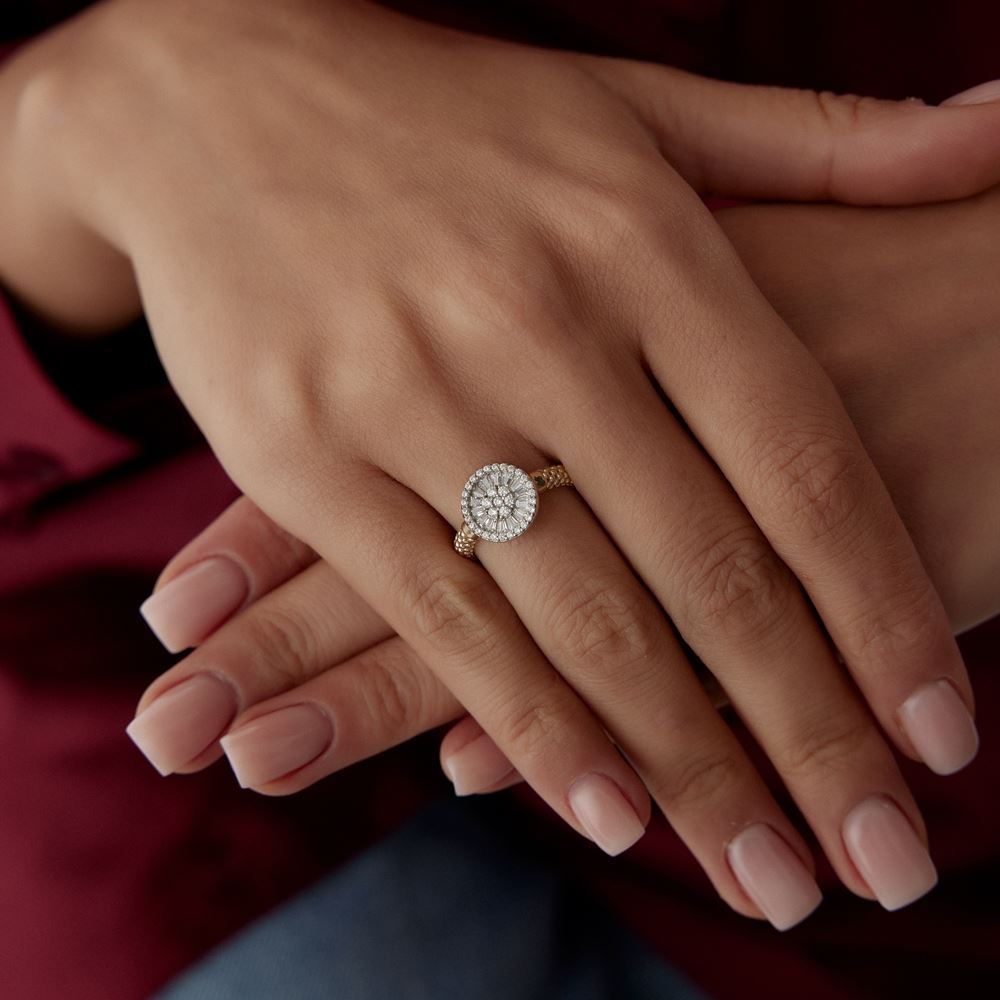 Çark Tasarım Baget Taşlı Yüzük