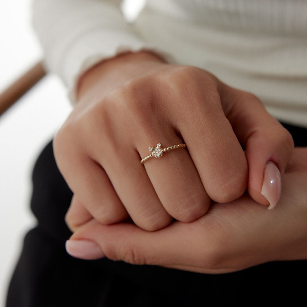 Ayıcık Kafa Taşlı Yüzük