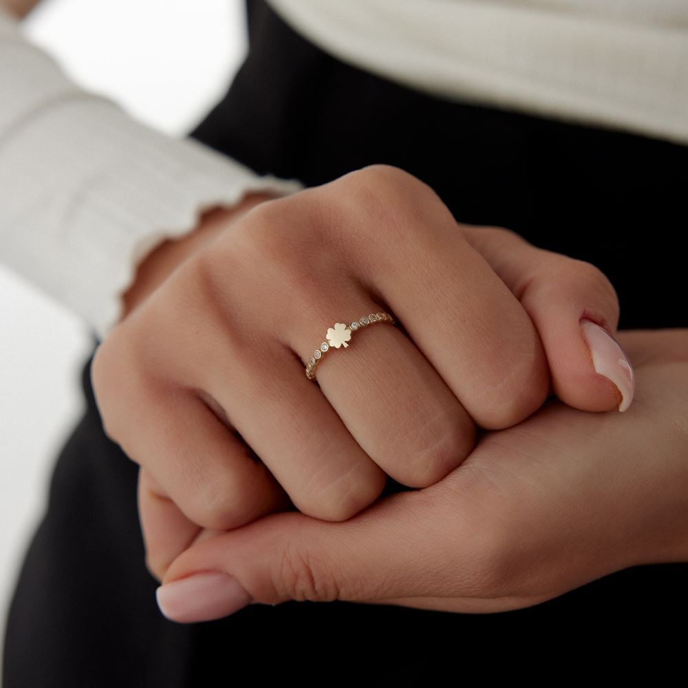 Yonca Nokta Tasarım Taşlı Yüzük