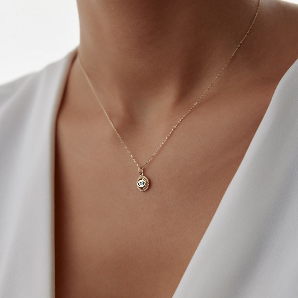 Göz Güneş Firuze Taşlı Kolye