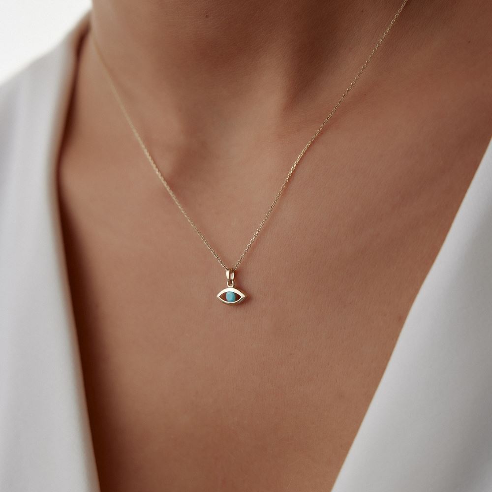 Göz Firuze Taşlı Kolye