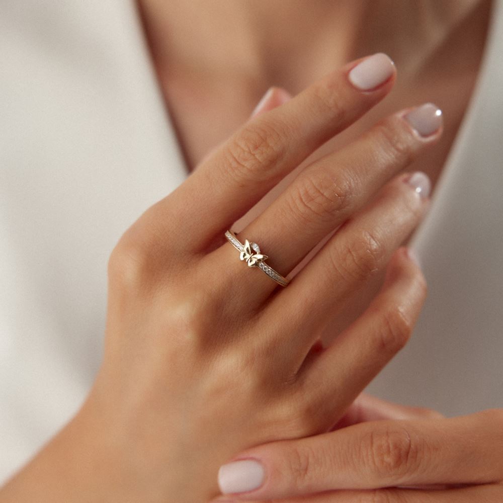 Kelebek Taşlı Yüzük