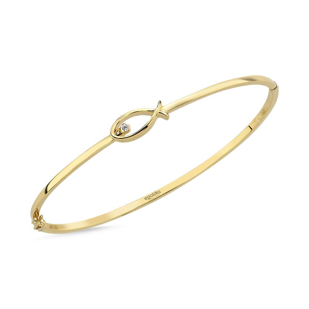 Balık  Tasarım Taşlı Kelepçe