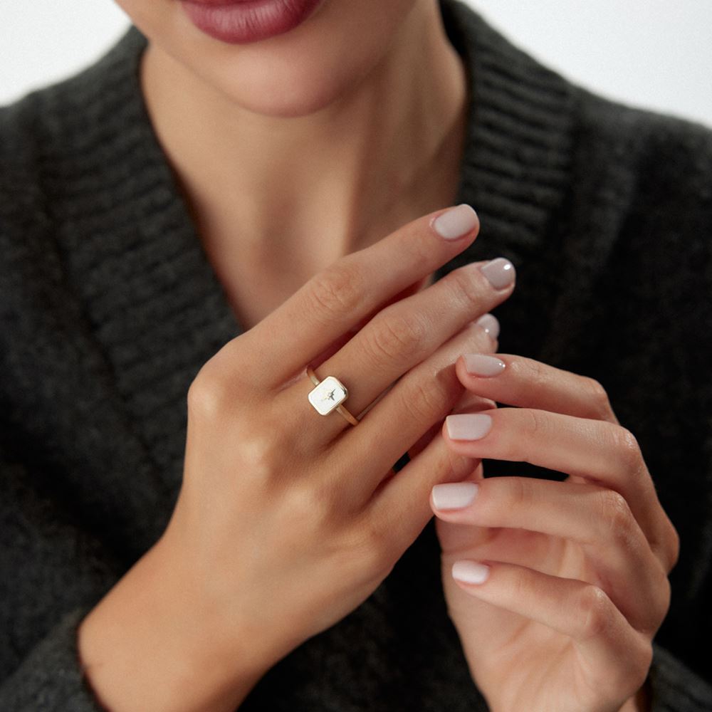 Deniz Yıldız Mineli Yüzük