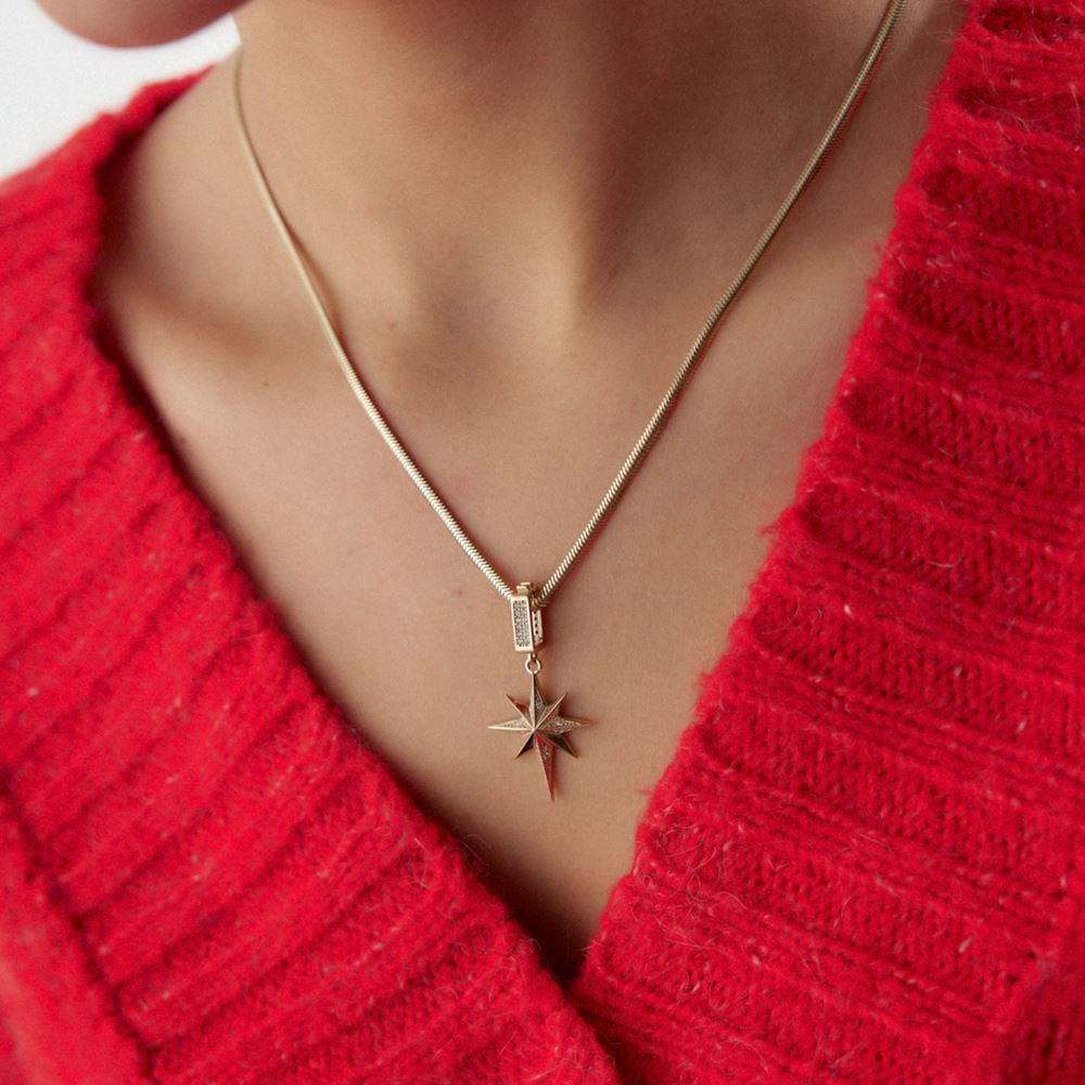 Kutup Yıldız Taşlı Charm Kolye Ucu