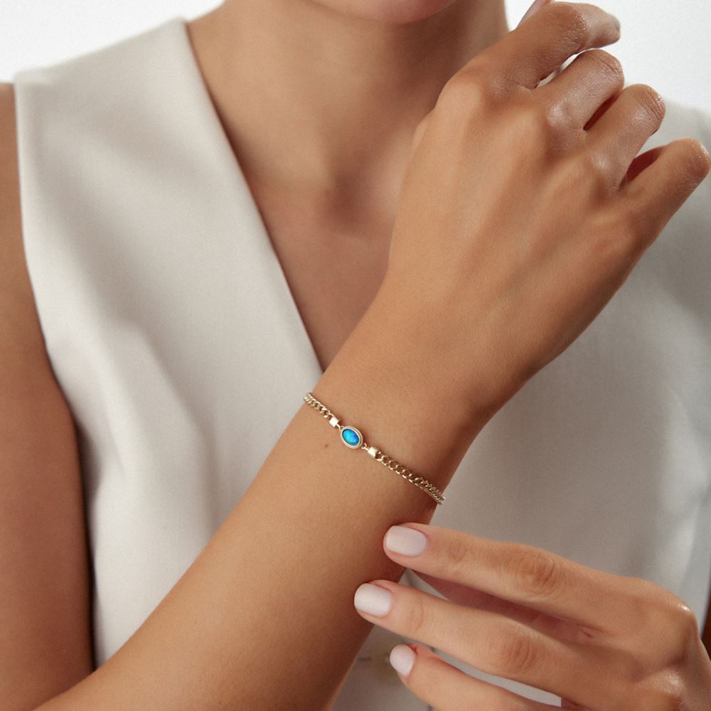 Simli Mavi Taşlı Gurmet Bileklik