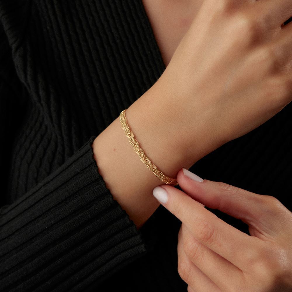 Kırmızı İtalyan Örme Bileklik