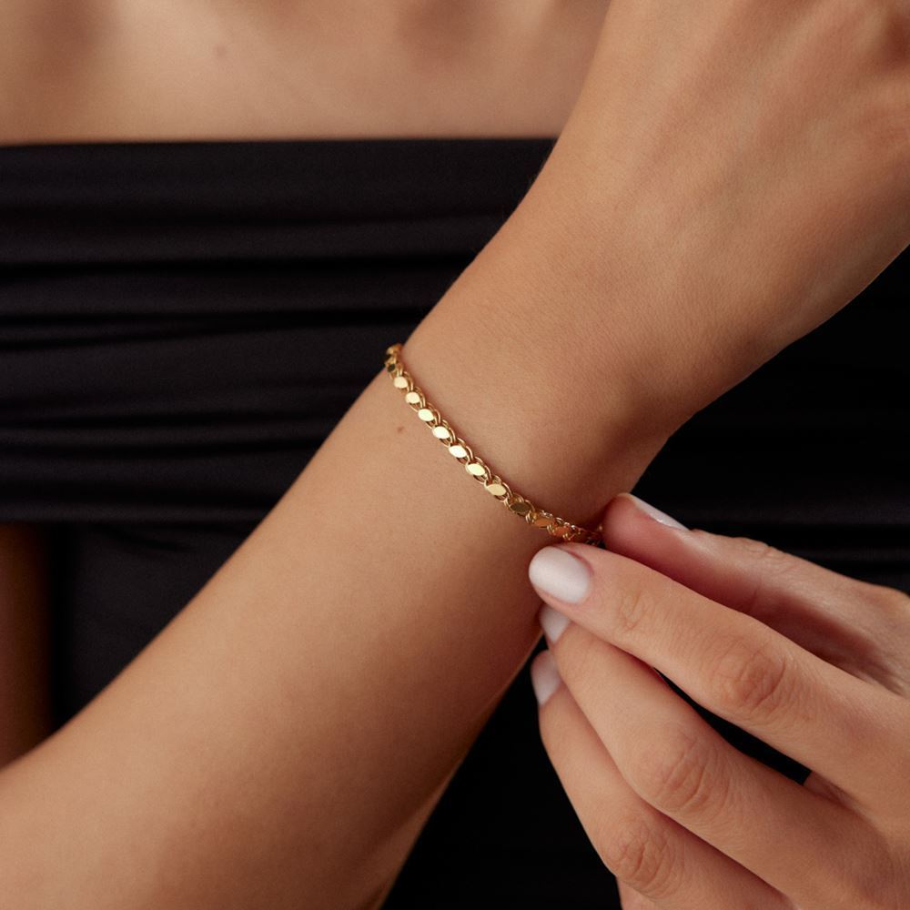 Pullu Zincir Bileklik 19 Cm