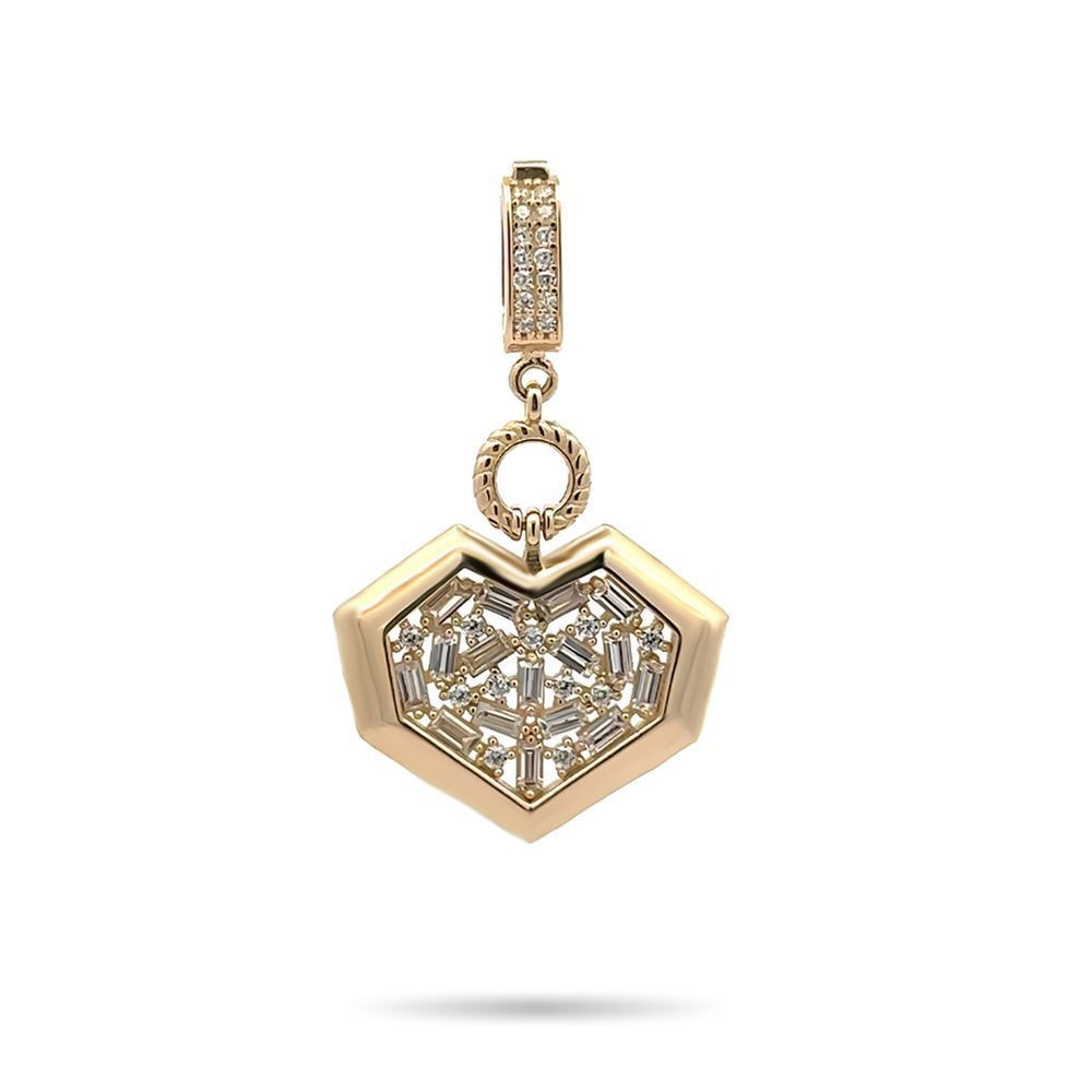 Kalp Baget Taşlı Kolye Ucu