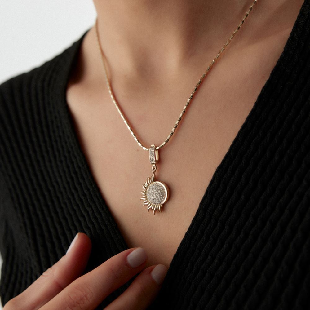 Güneş Taşlı Kolye Ucu