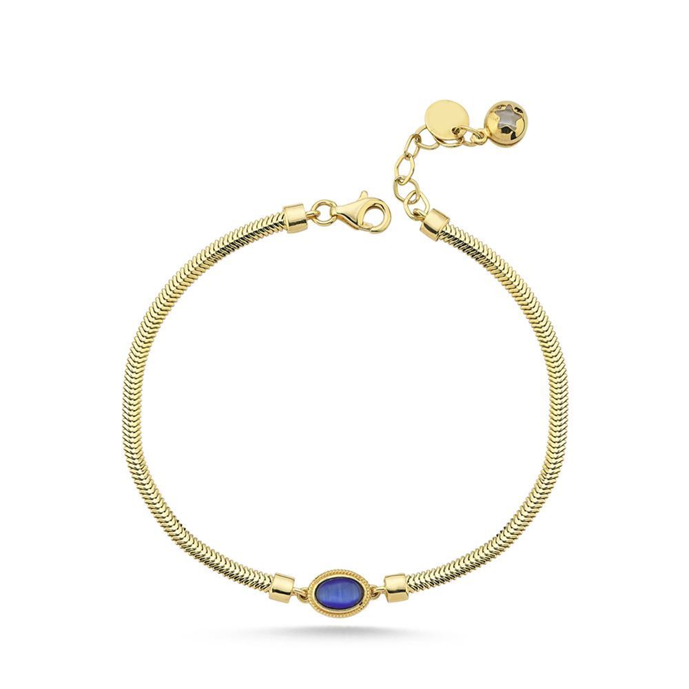 Safir Taşlı Balıksırtı Bileklik