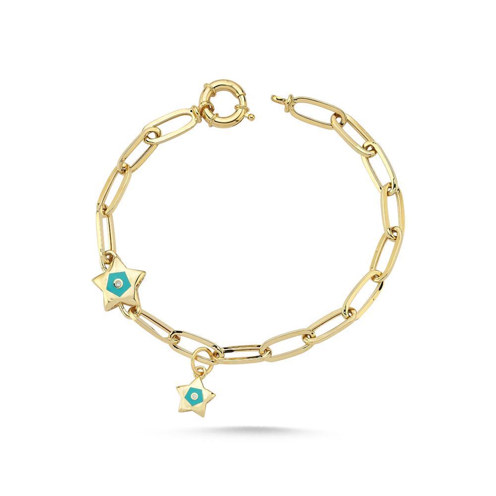 Yıldız Desenli Mineli Bileklik
