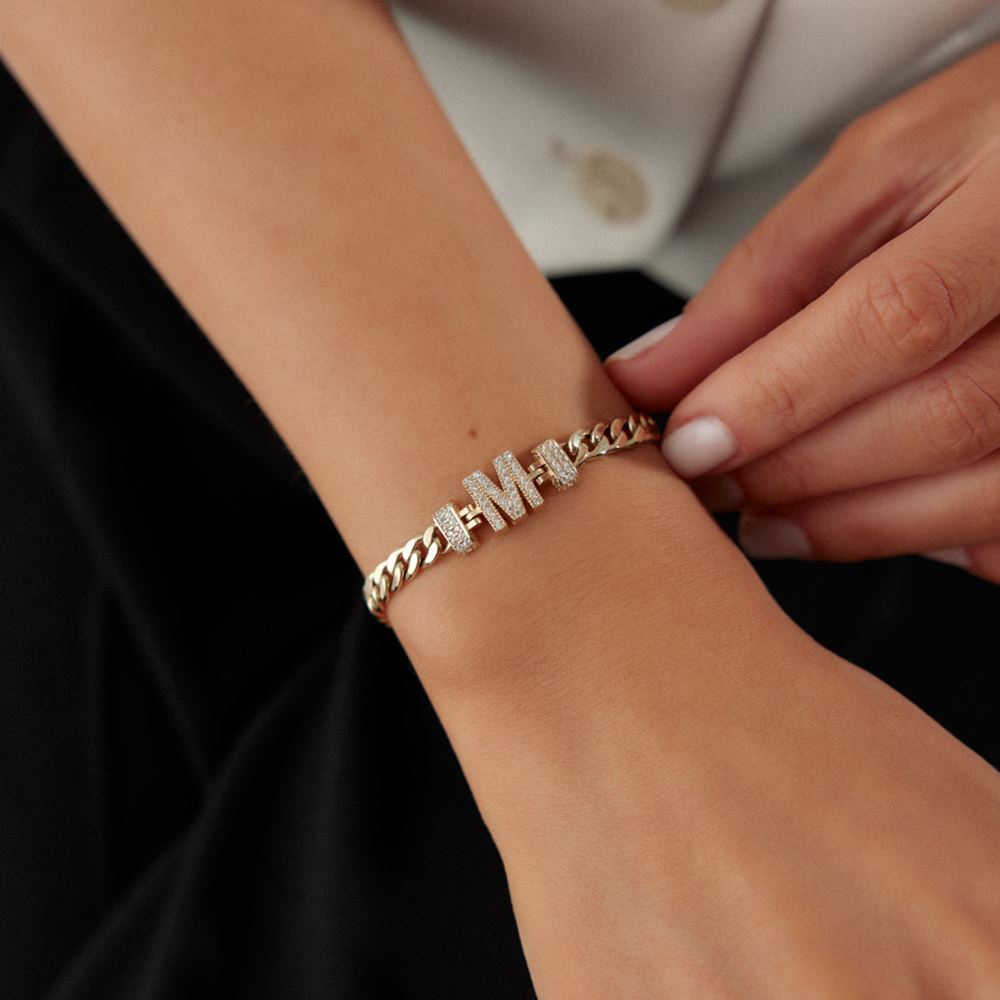 Gurmet Harfli Taşlı Bileklik