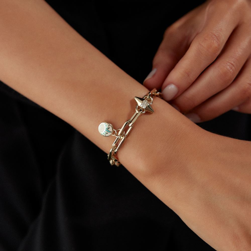 Mineli Yuvarlak Desenli Bileklik