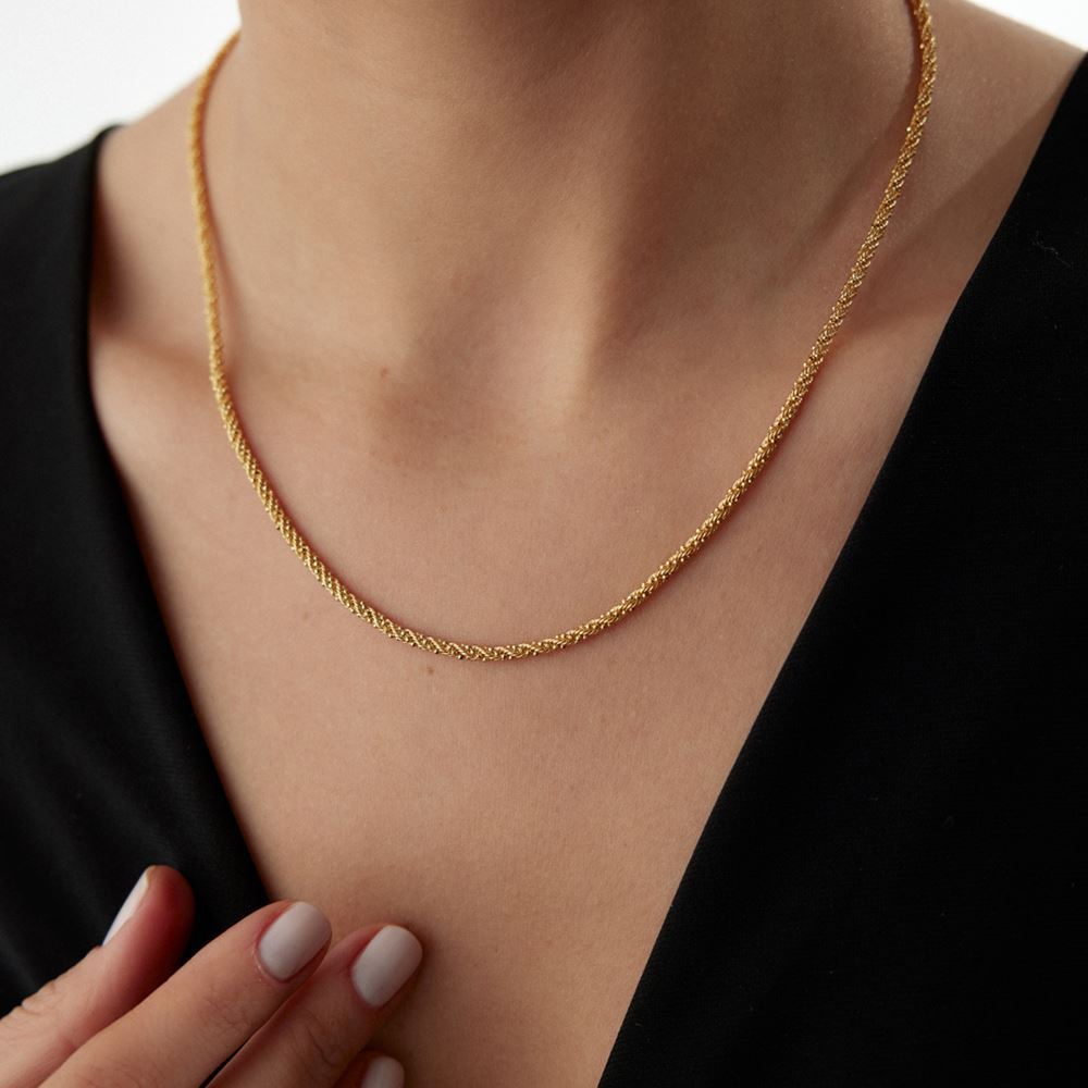 Kırmızı İtalyan Halat Kolye 48 Cm