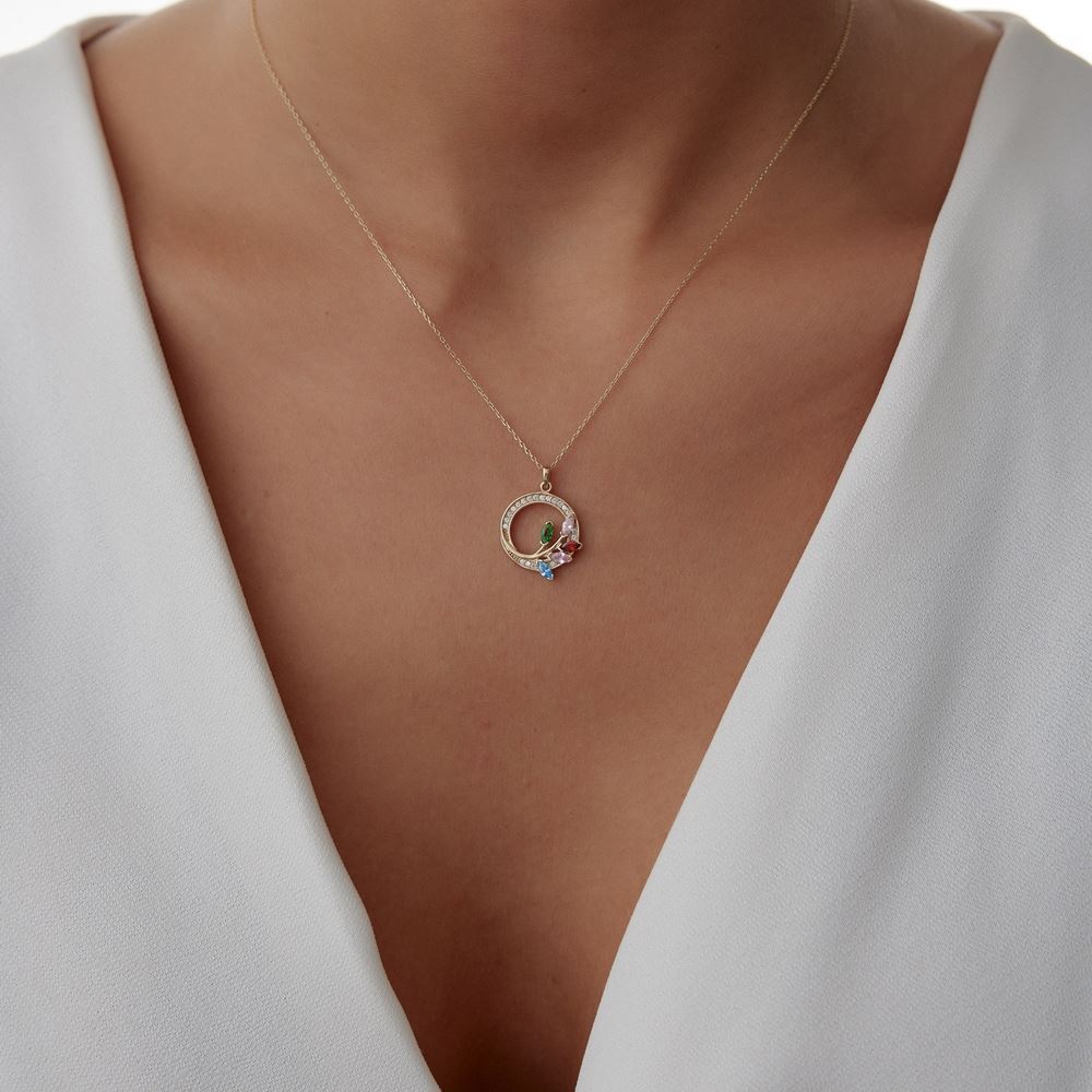 Dörtgen Taşlı Kolye