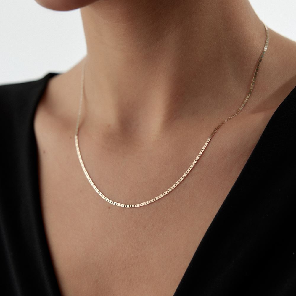 İtalyan Kare Tasarım Kolye 50 Cm