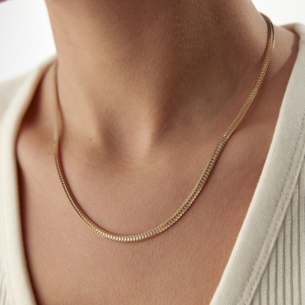 İtalyan Üç Sıralı Kolye 53 Cm