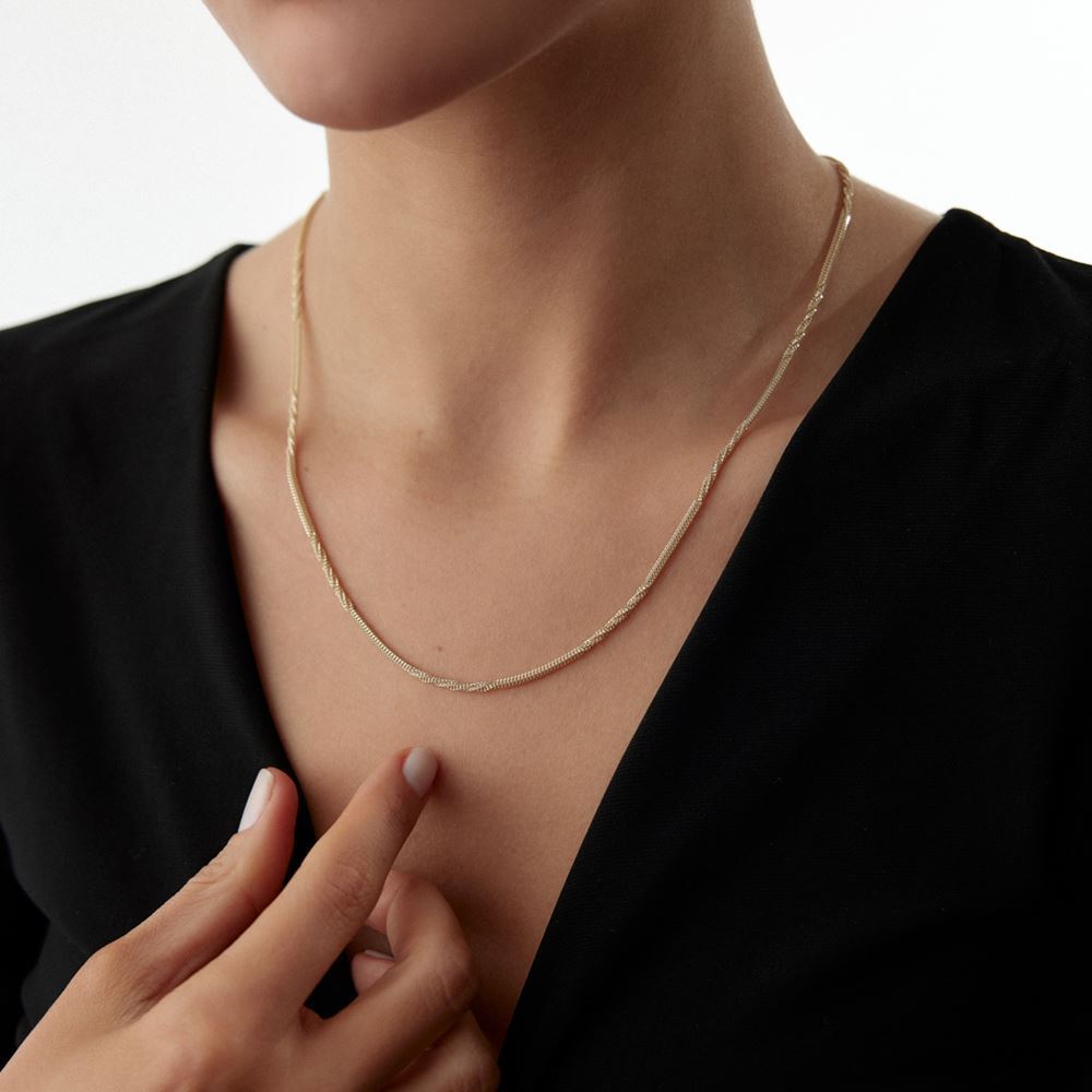 İtalyan Burgu Halat Kolye 49 Cm