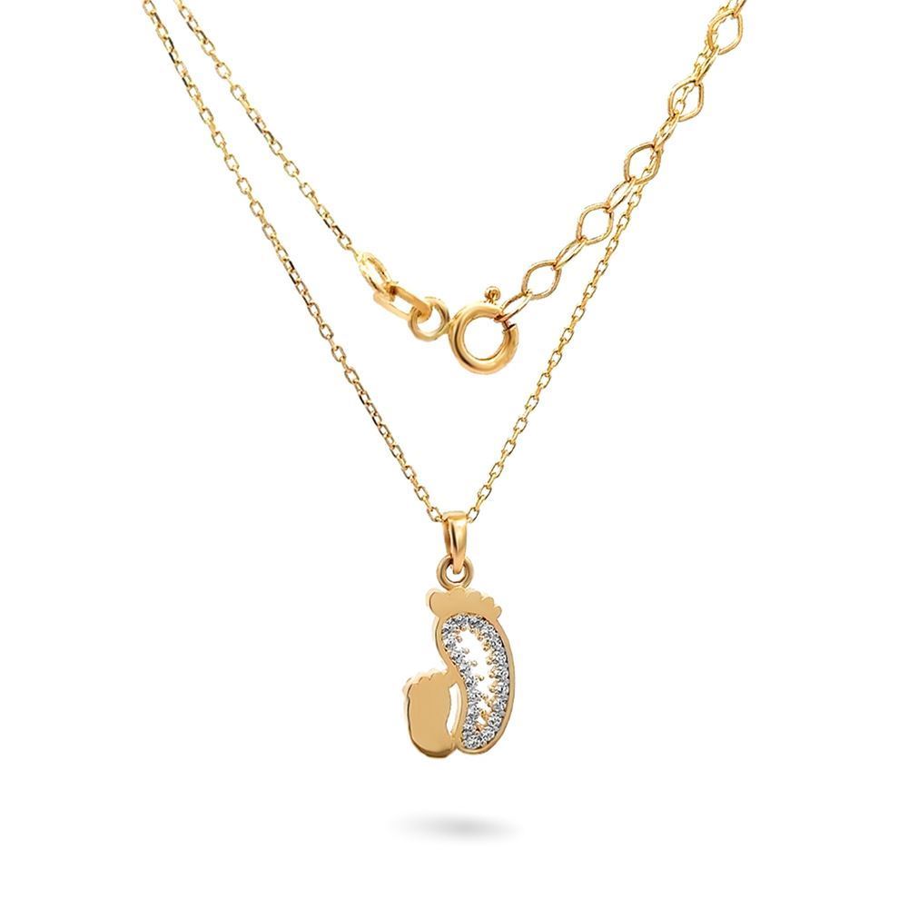 Ayak İzi Taşlı Kolye