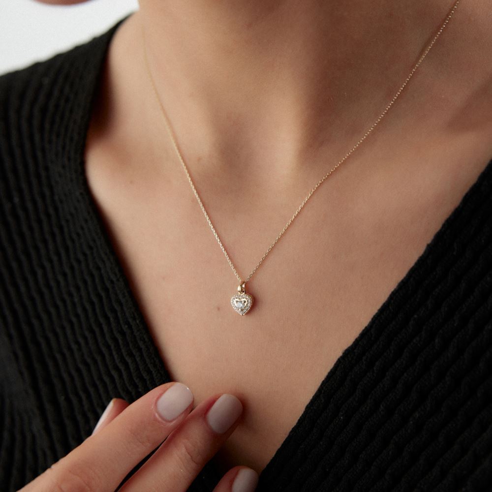 Tektaş Kalp Tasarımlı Kolye