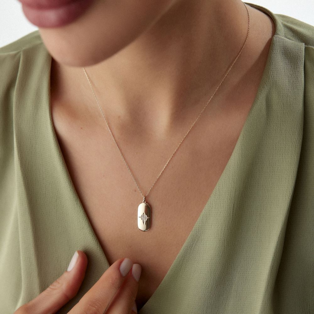 Kutup Yıldız Taşlı Tasarım Kolye