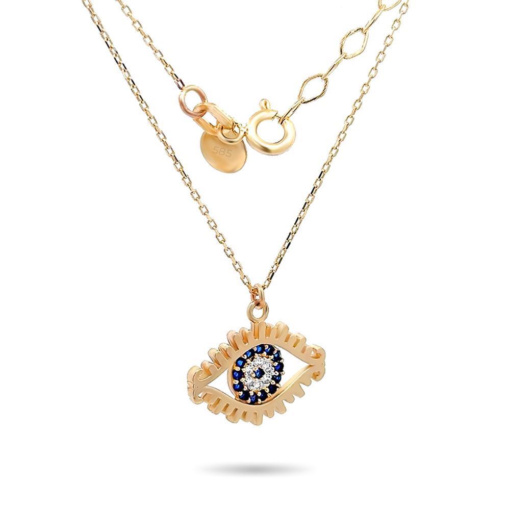 Göz Mavi Taşlı Kolye