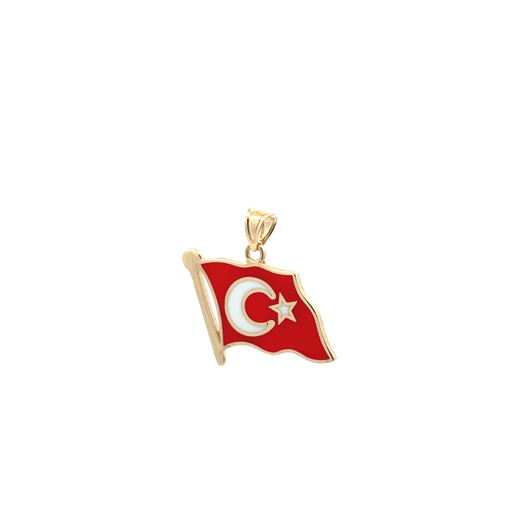 Türkiye Bayrak Kolye Ucu(2,1*2,1 Cm)
