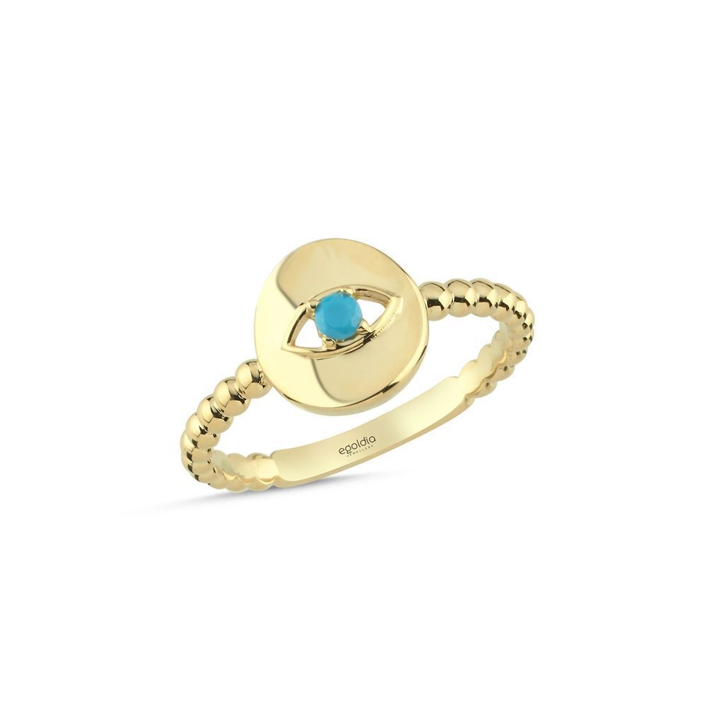 Firuze Taşlı Plaka Yüzük