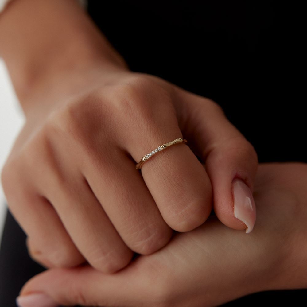 Kemik Tasarım Taşlı Yüzük