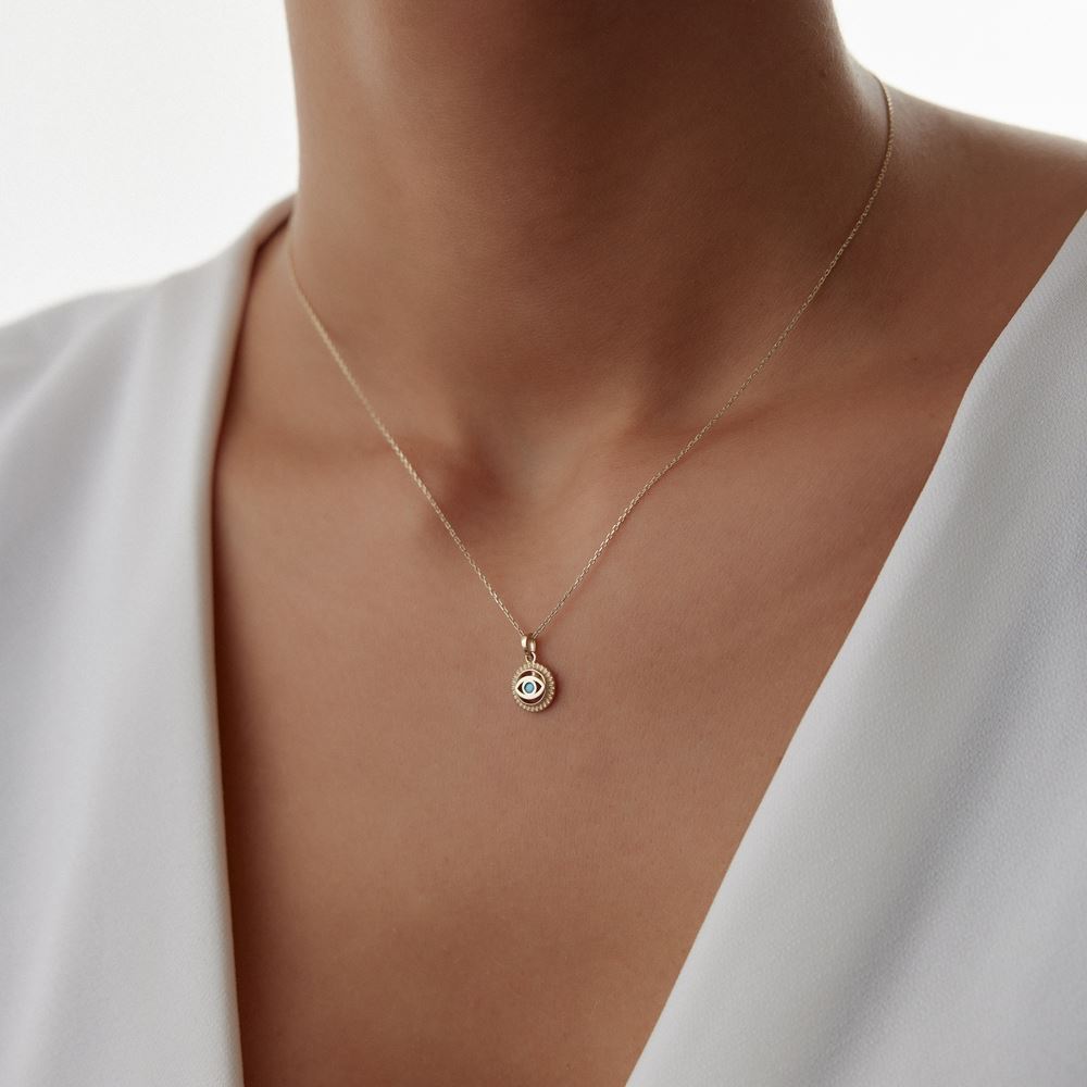 Göz Güneş Firuze Taşlı Kolye