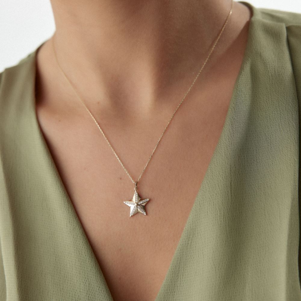 Deniz Yıldızı Taşlı Kolye
