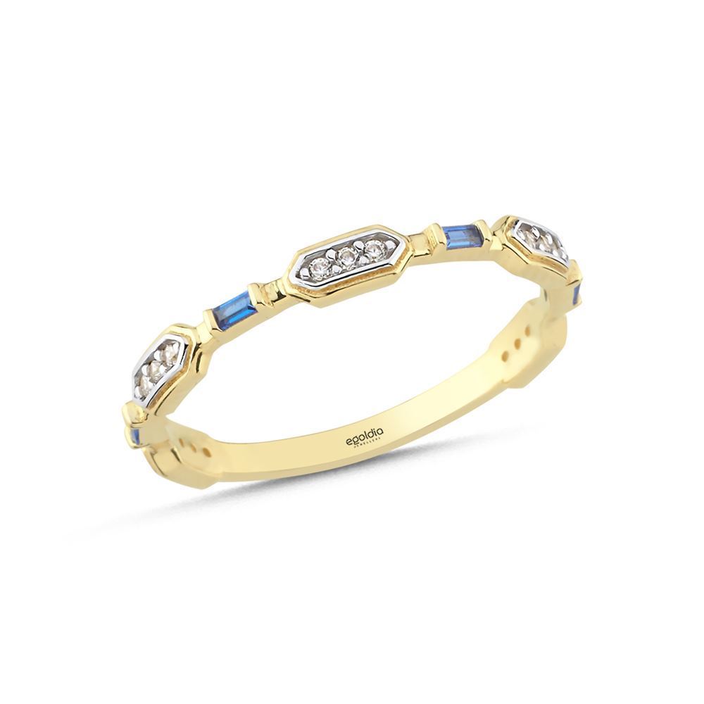 Mavi Baget Taşlı Yüzük